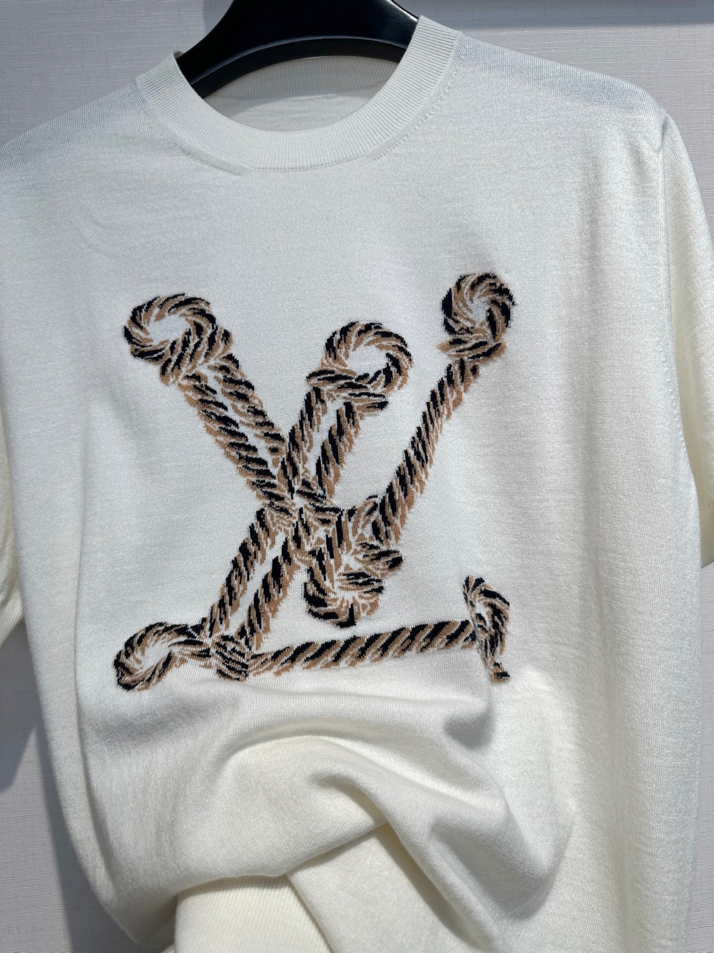 Round neck knot printed short sleeve