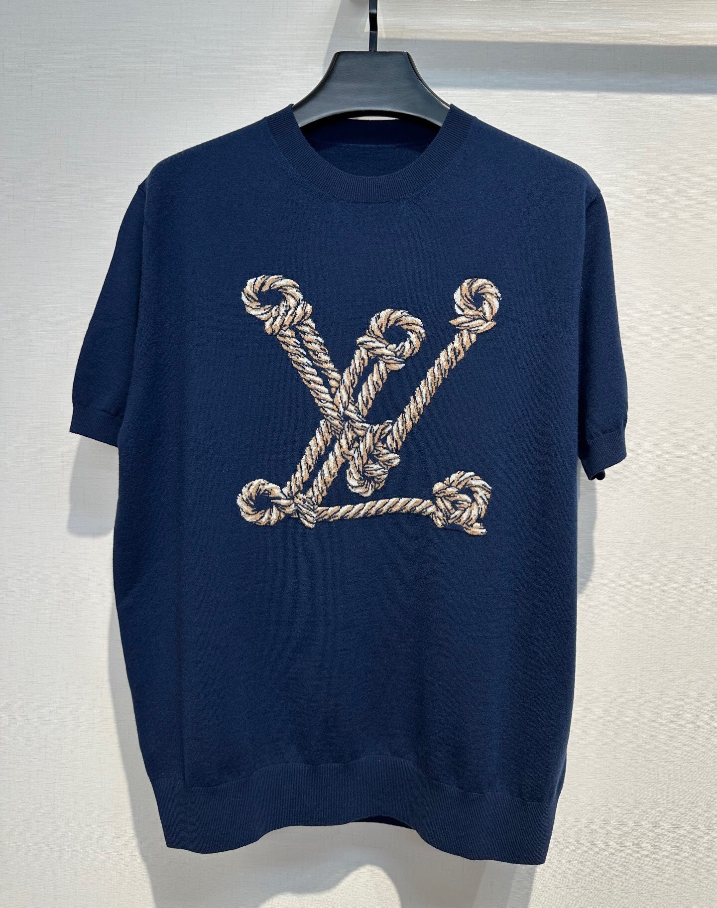 Round neck knot printed short sleeve