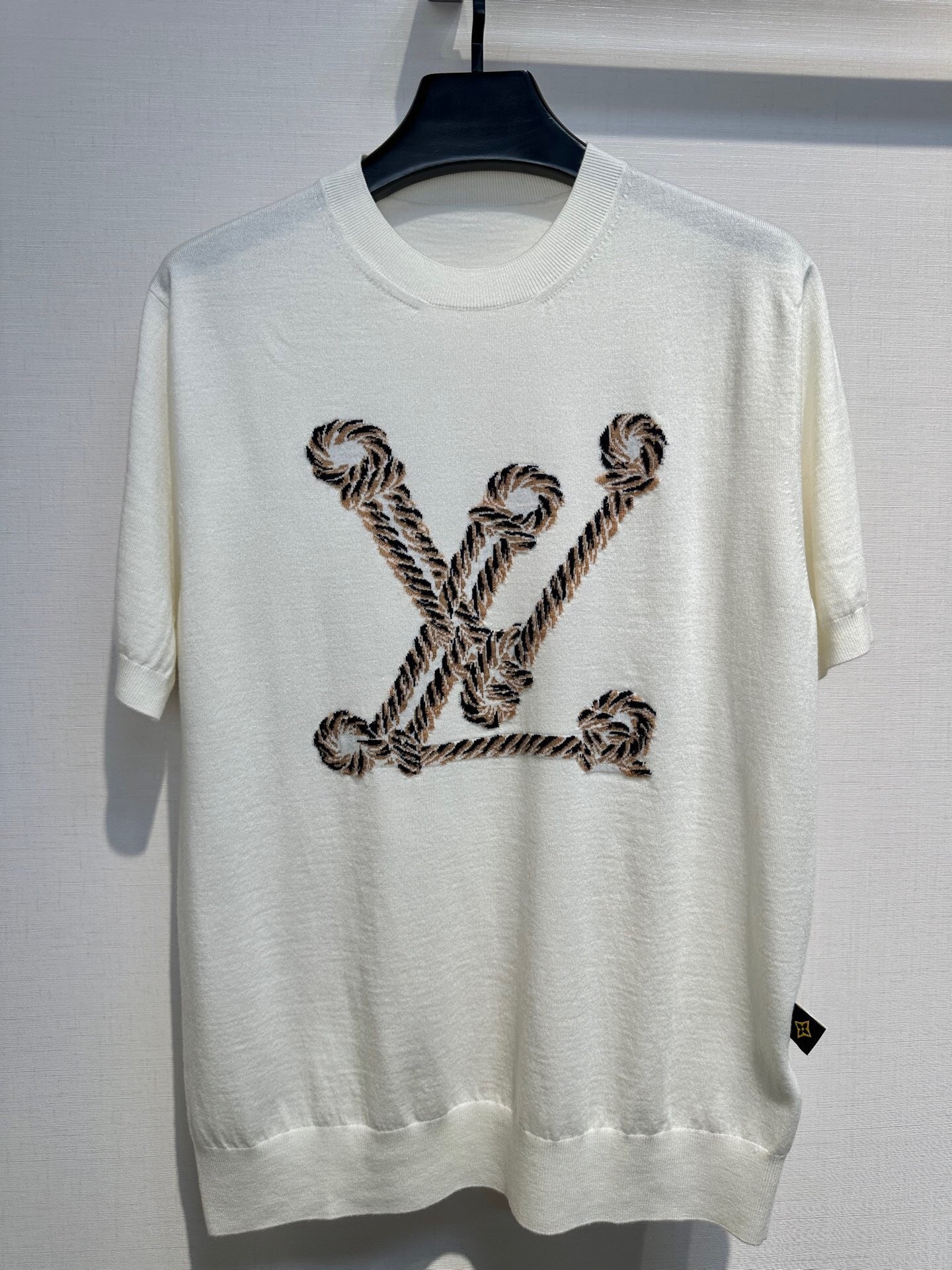 Round neck knot printed short sleeve