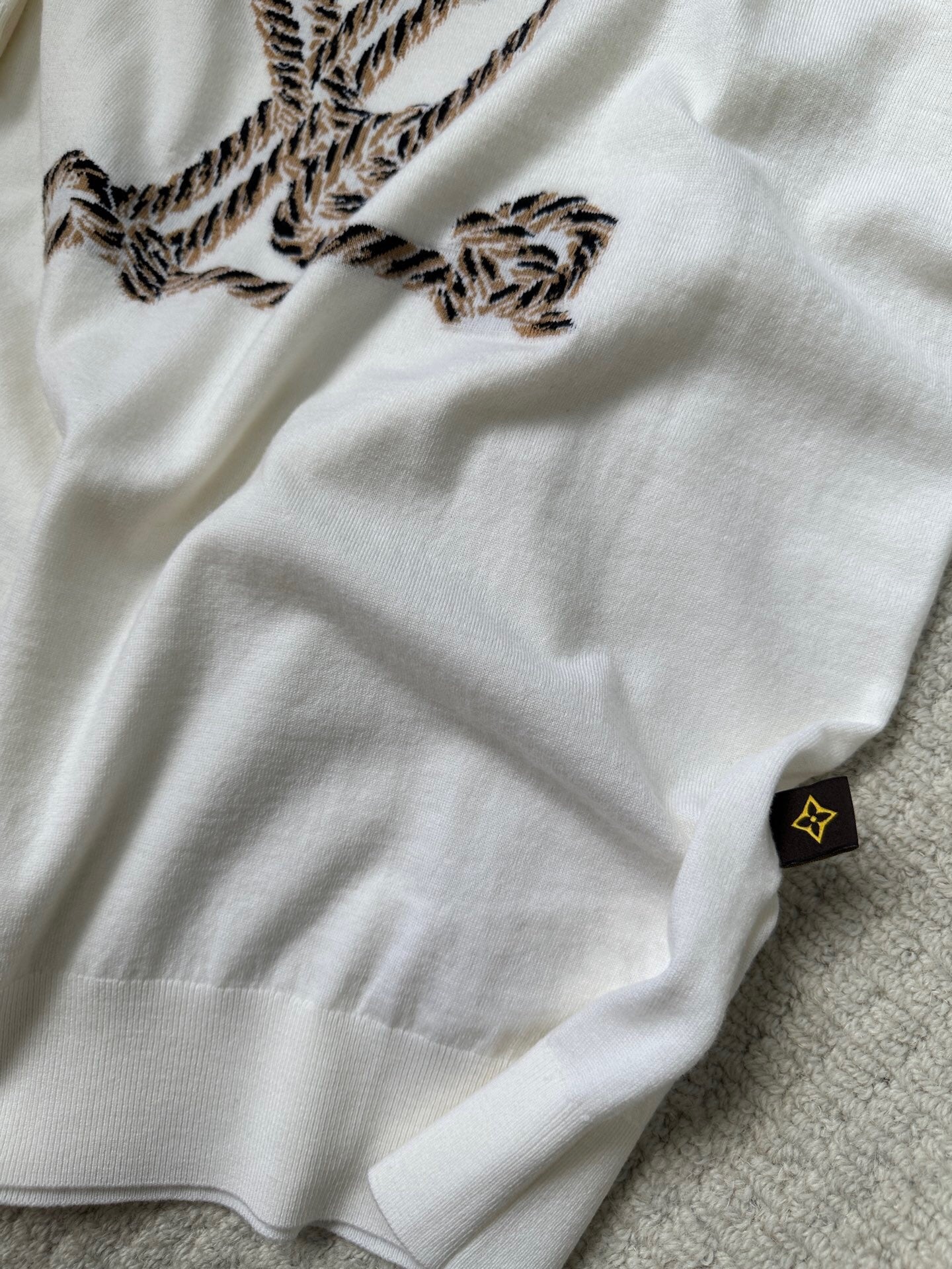 Round neck knot printed short sleeve