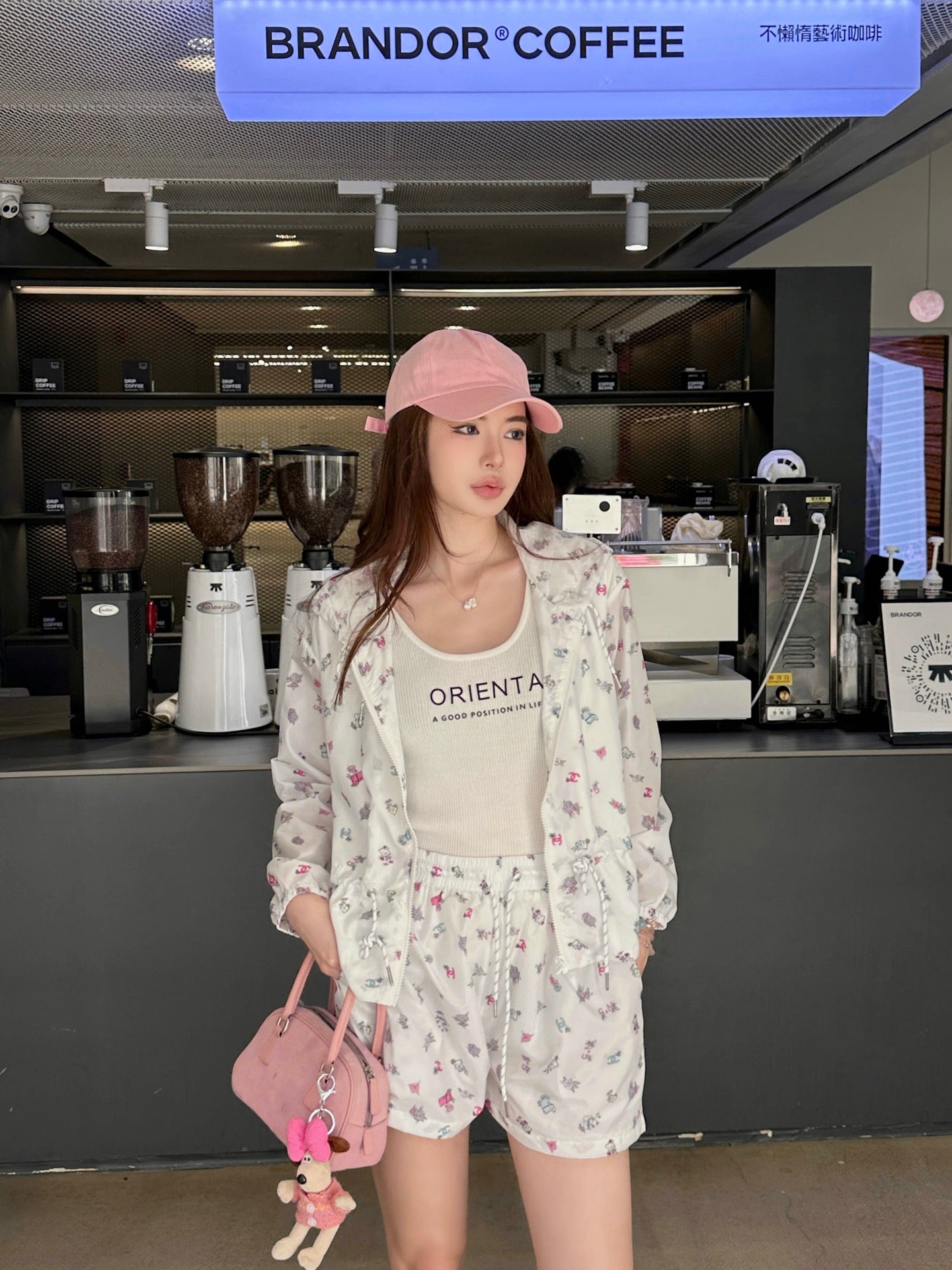 Logo all-over floral print sun protection suit set