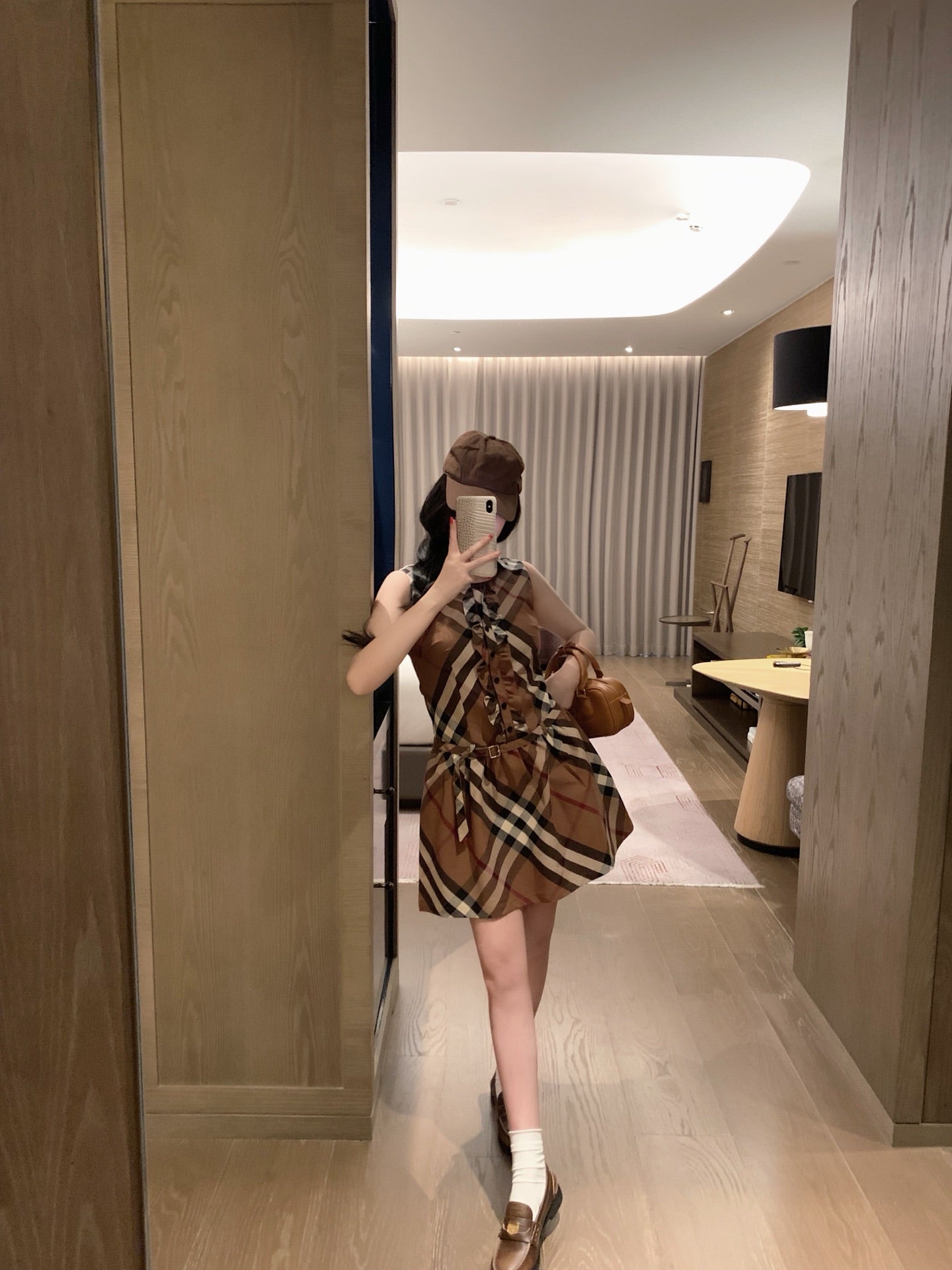 Classic striped sleeveless lace vest dress