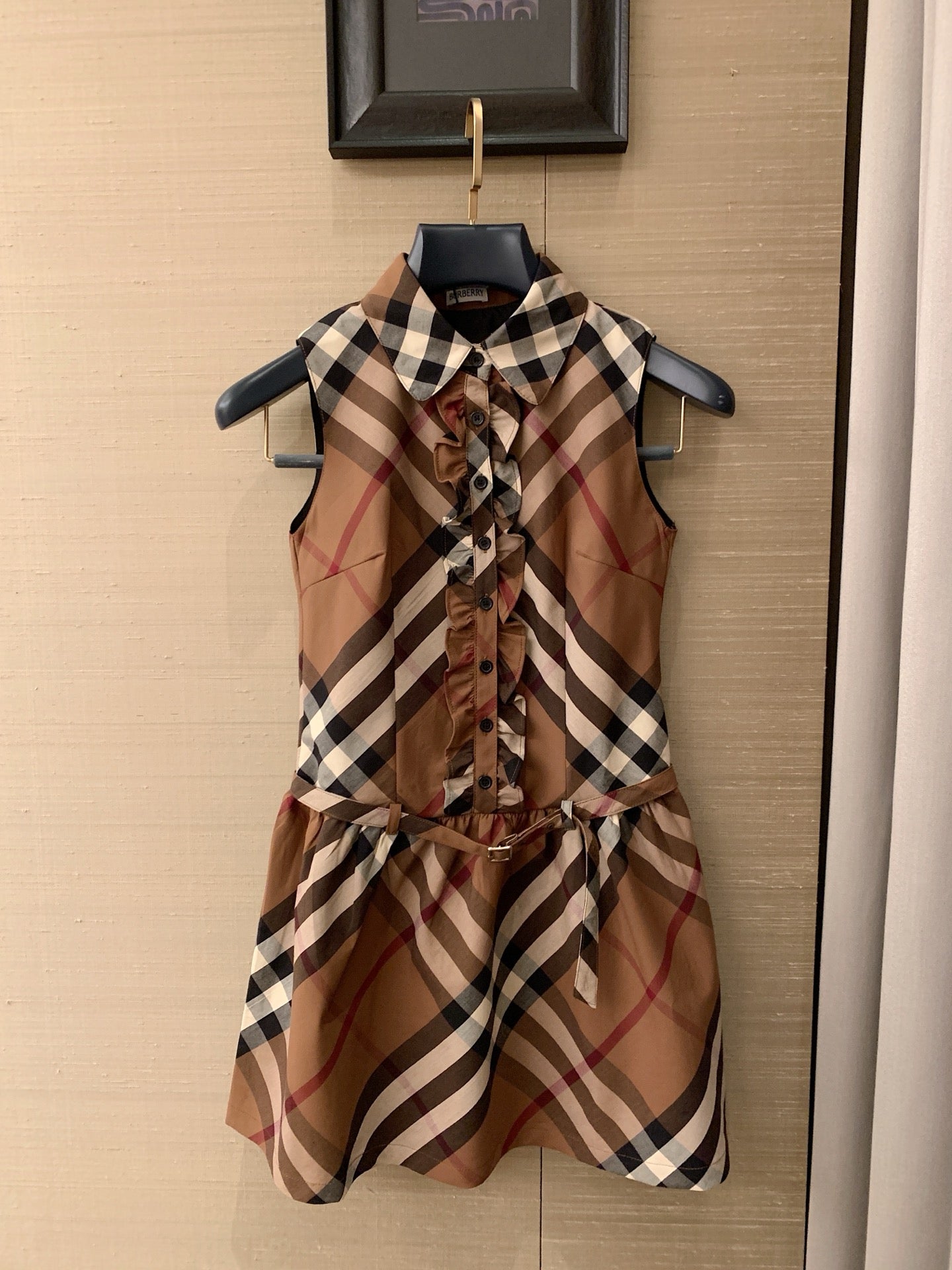 Classic striped sleeveless lace vest dress
