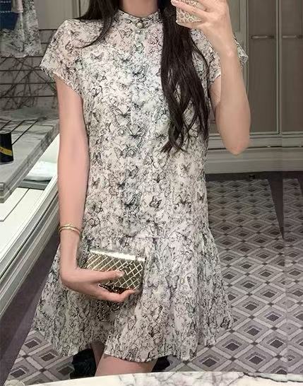 New Butterfly Short Sleeve Dress