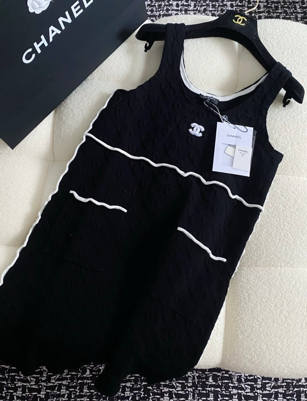 New jacquard wave vest sling dress