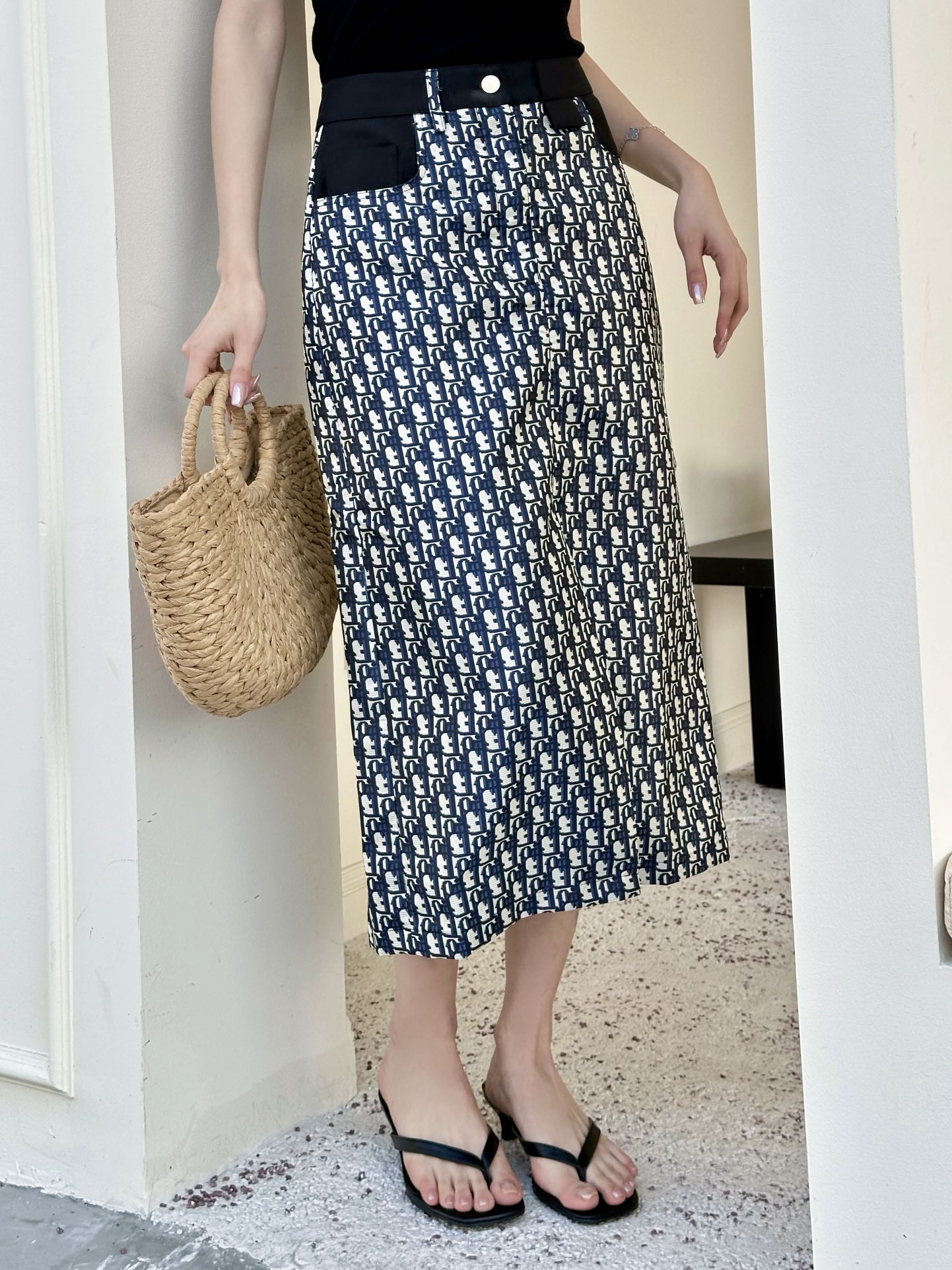 New Simple Letter Print Skirt