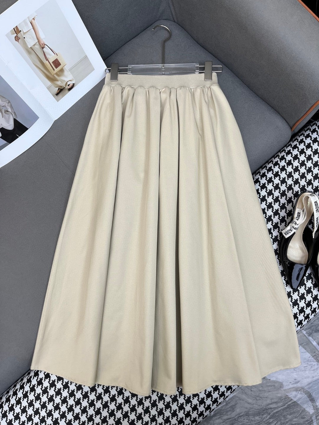 25ss New Half Skirt logo embroidered leather decoration casual skirt