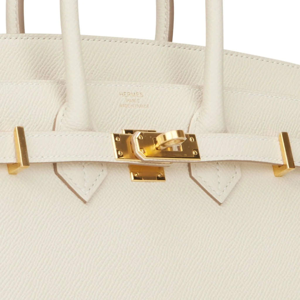 HE&ME Birkin Sellier 25 Craie Epsom Gold Hardware