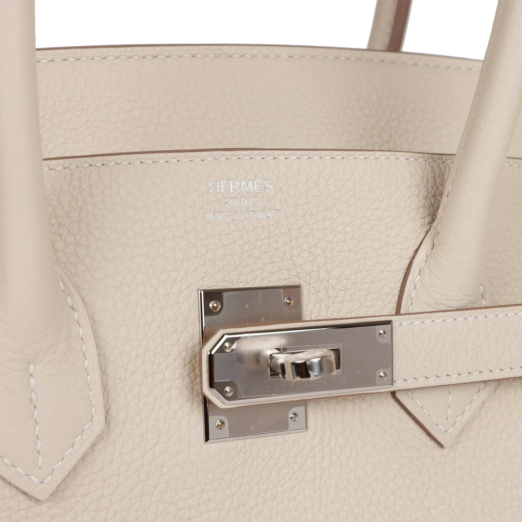 HE&ME Birkin 35 Craie Togo Palladium Hardware