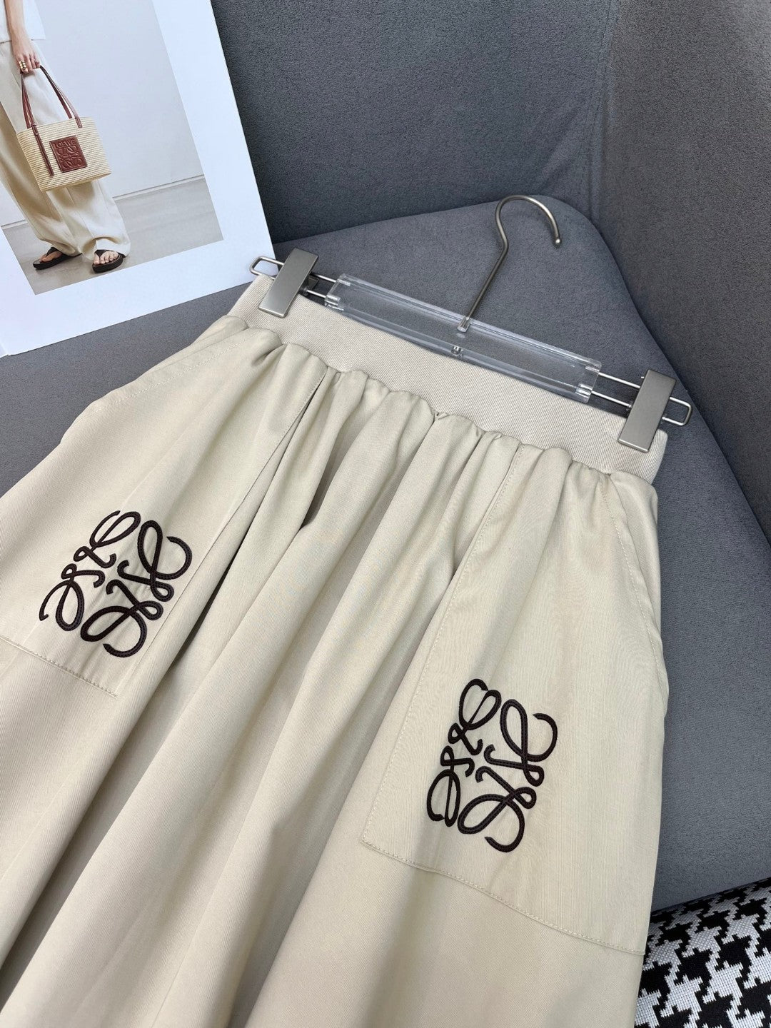 25ss New Half Skirt logo embroidered leather decoration casual skirt
