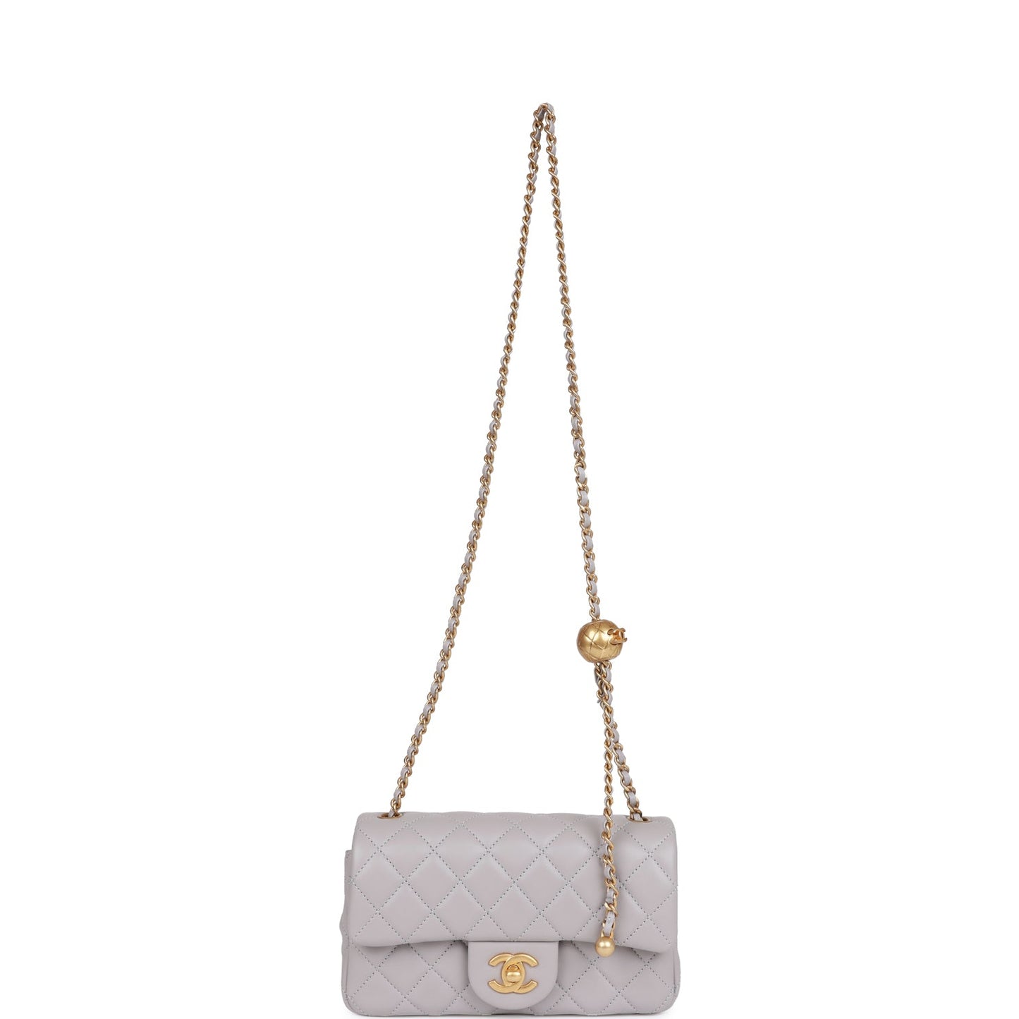 Mini Flap Bag Light Grey Hardware