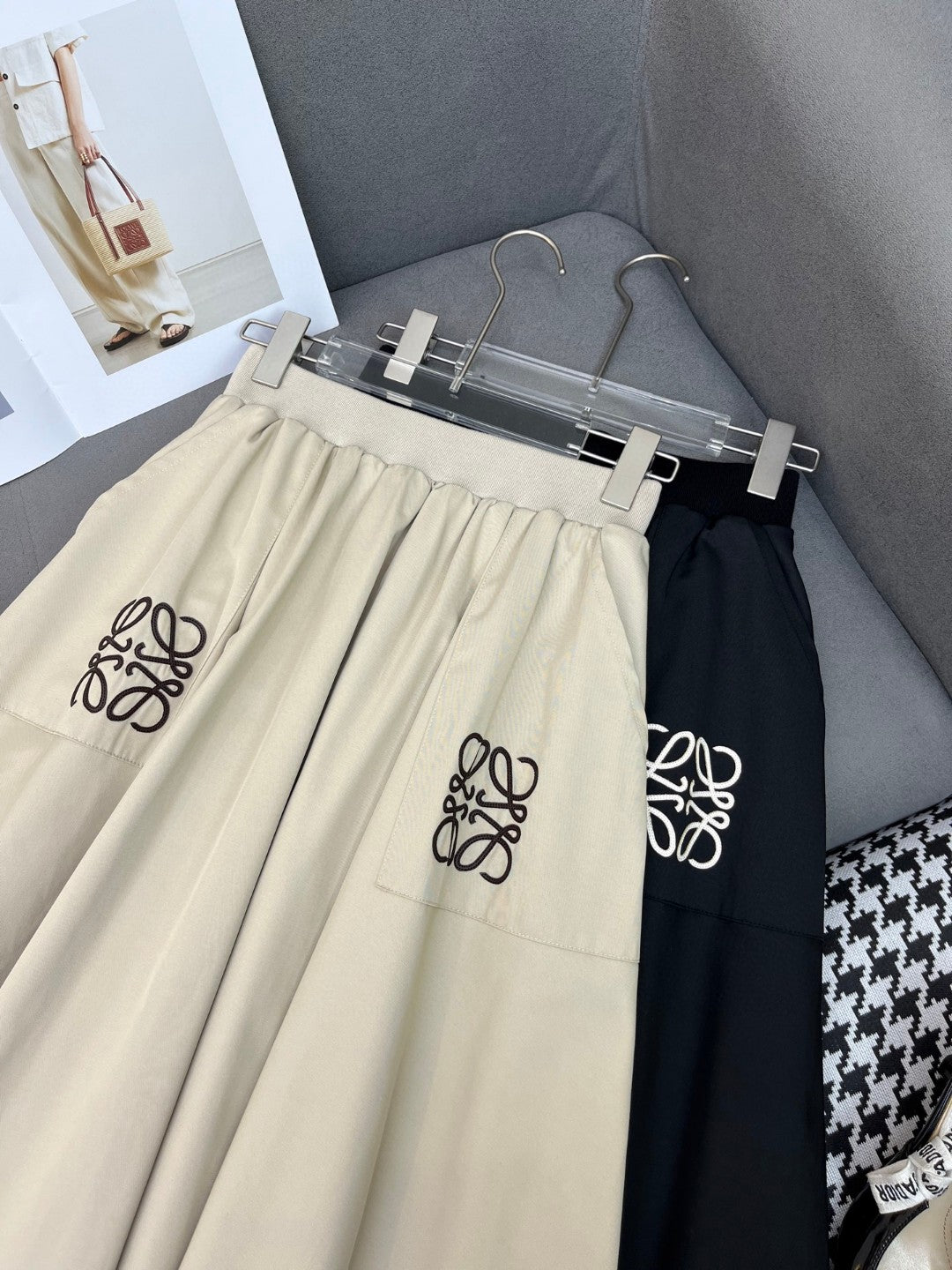 25ss New Half Skirt logo embroidered leather decoration casual skirt