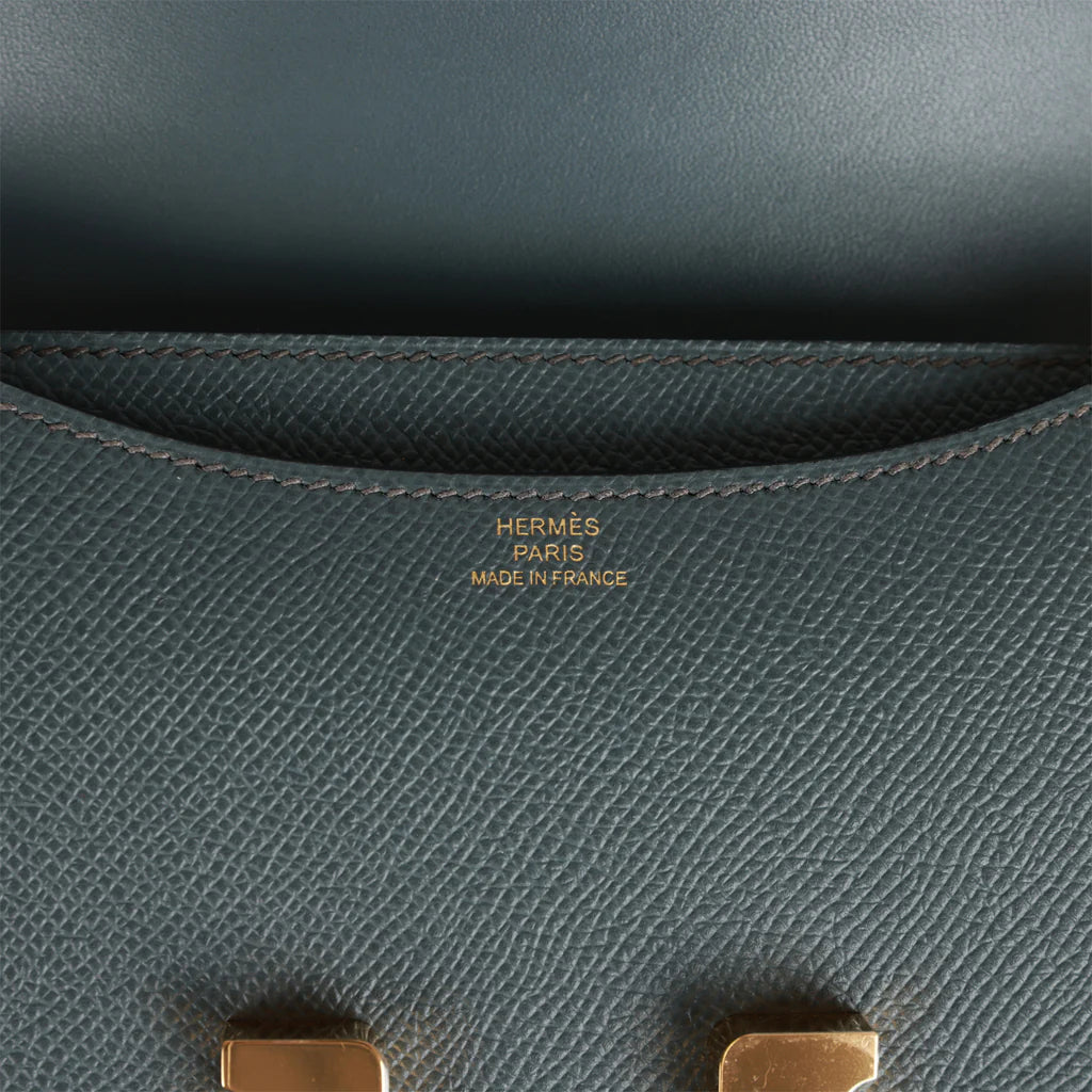 HE&ME Constance 18 Bleu Orage Epsom Gold Hardware