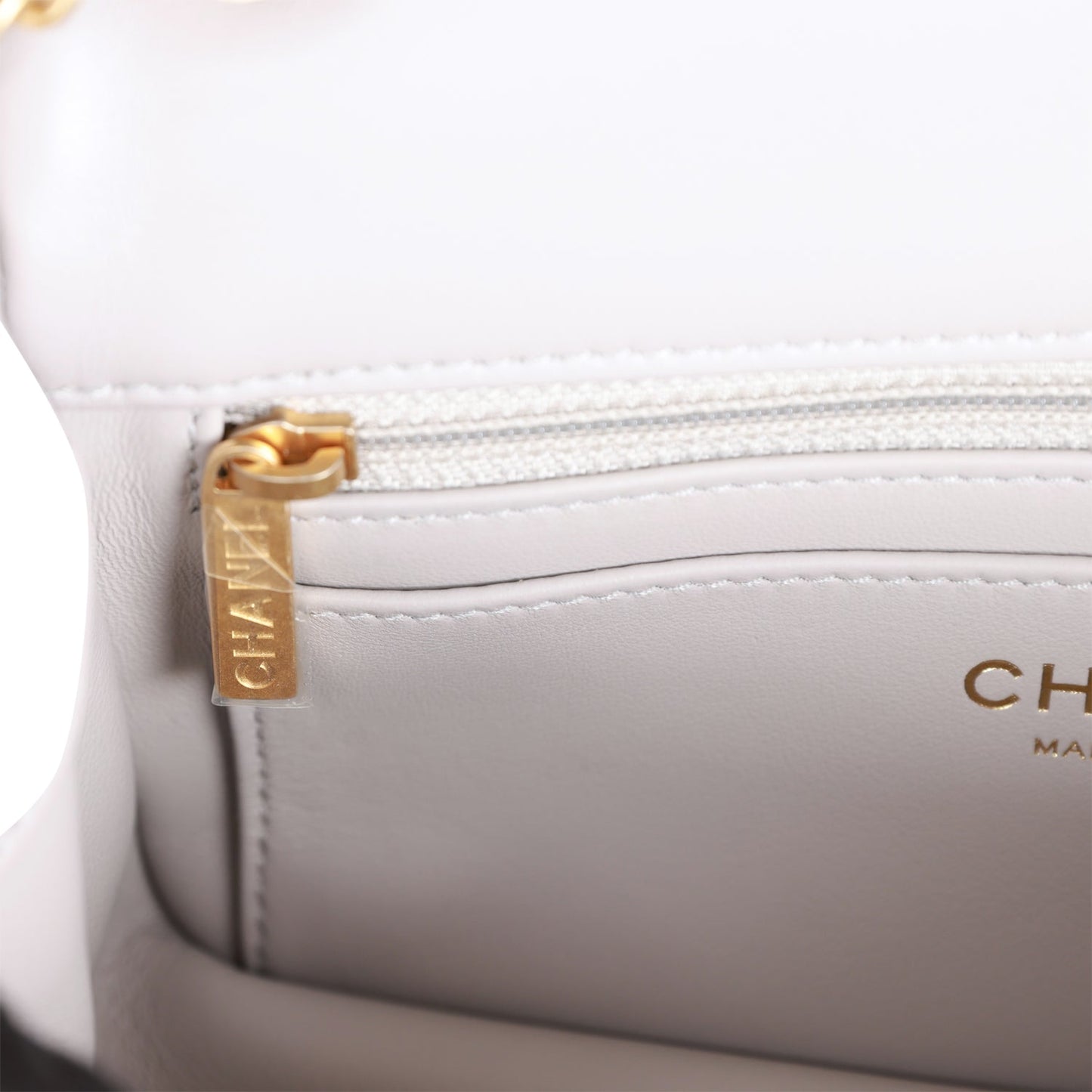 Mini Flap Bag Light Grey Hardware