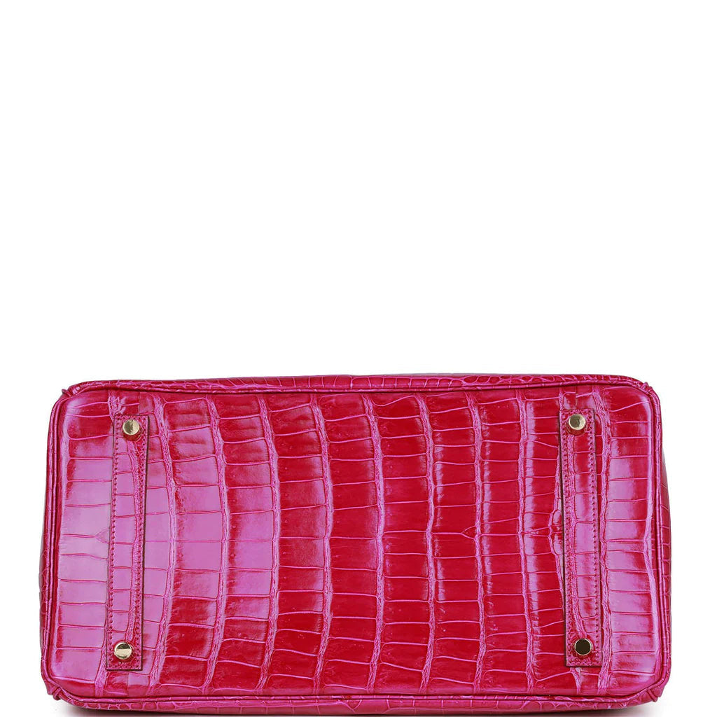 HE&ME Birkin 35 Rose Scheherazade Shiny Niloticus Crocodile Gold Hardware