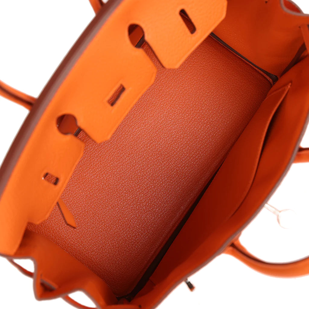 HE&ME Birkin 25 Orange Togo Palladium Hardware