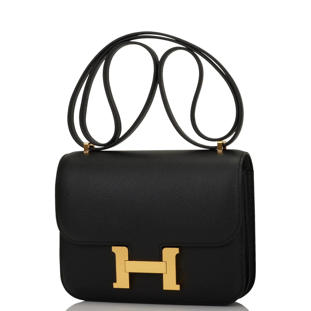 HE&ME Constance Bag 18 Black Epsom Gold Hardware