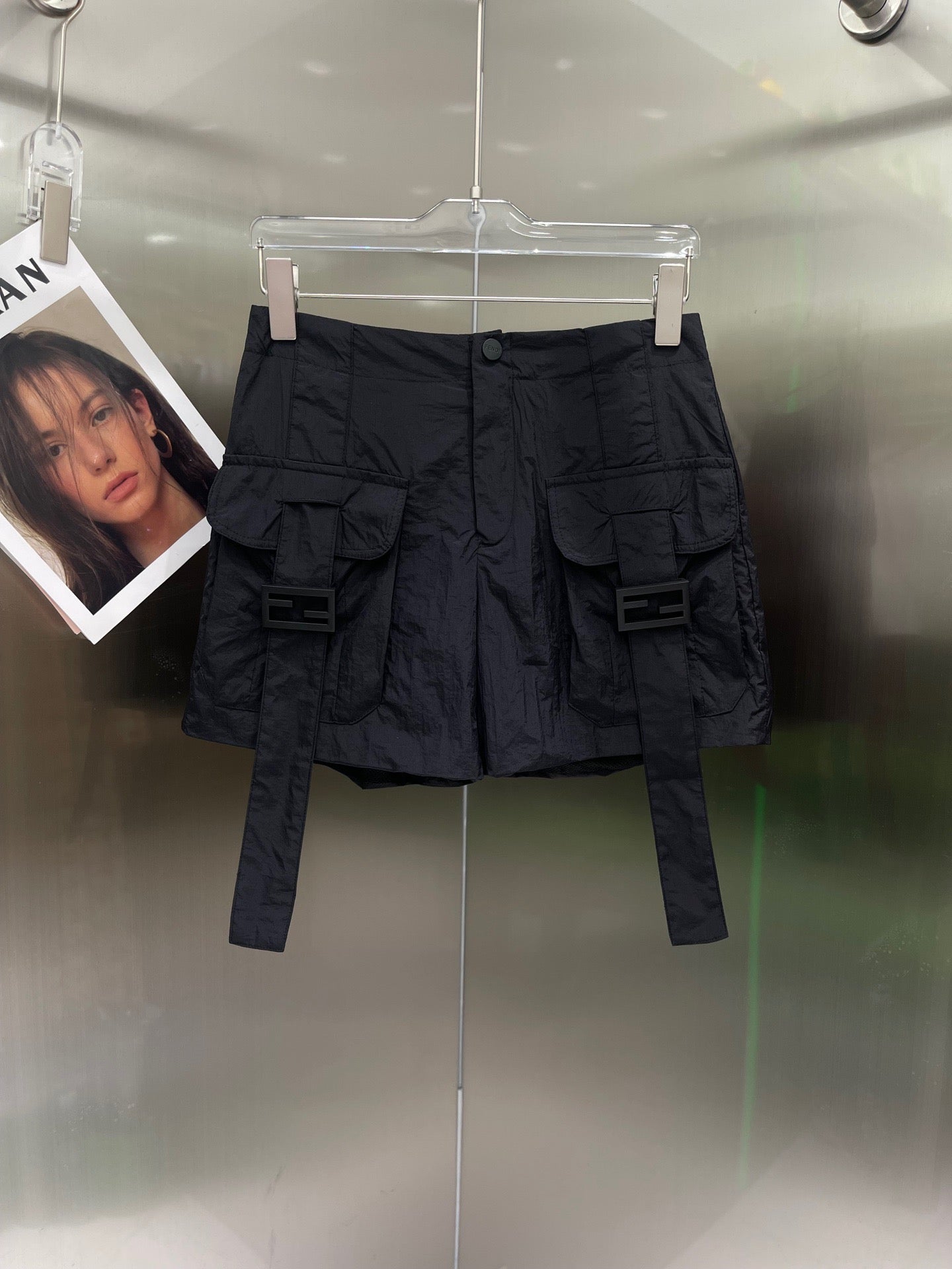 Black Utility Shorts