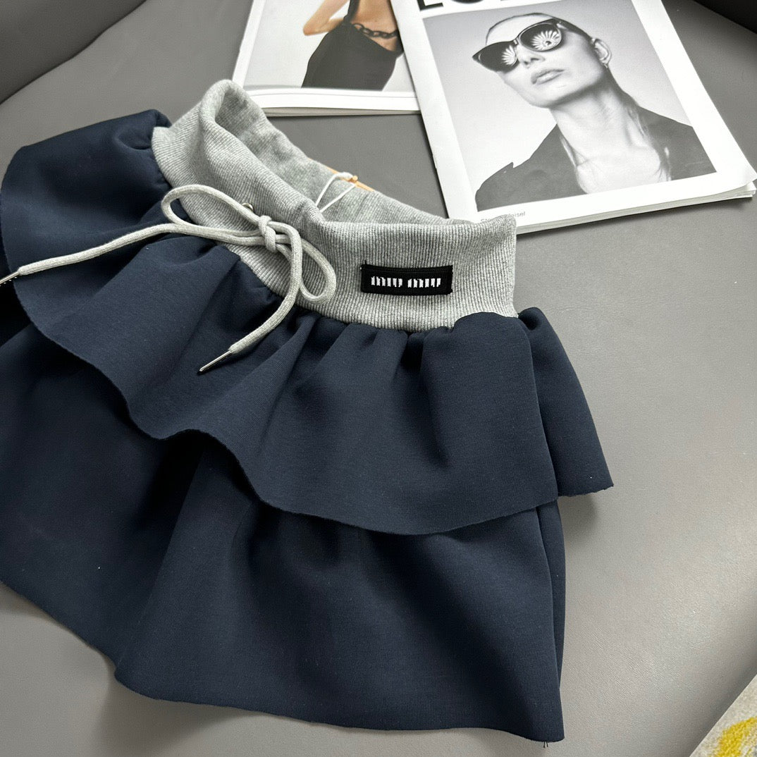 Layered Sporty Flared Skirt