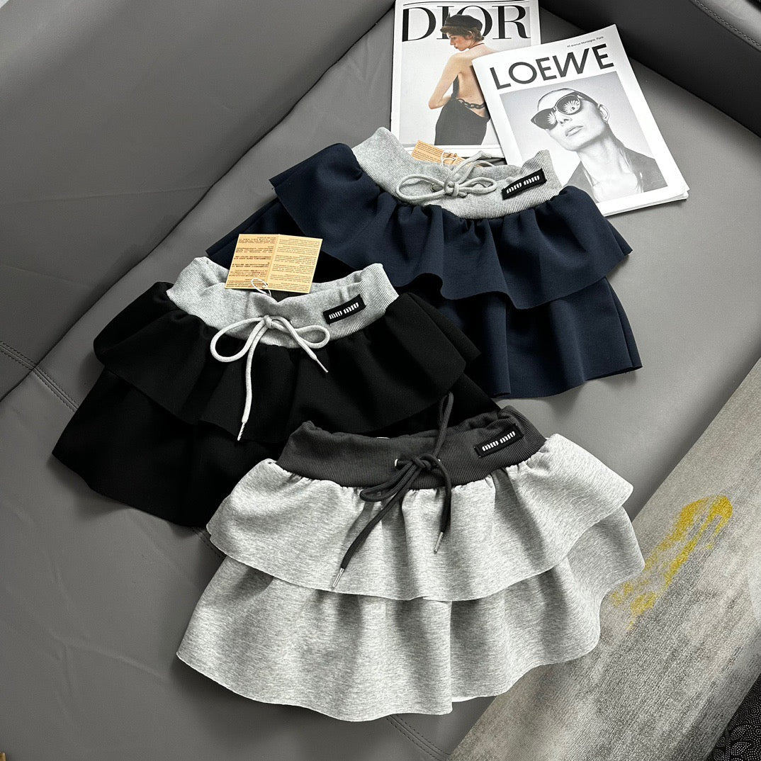 Layered Sporty Flared Skirt