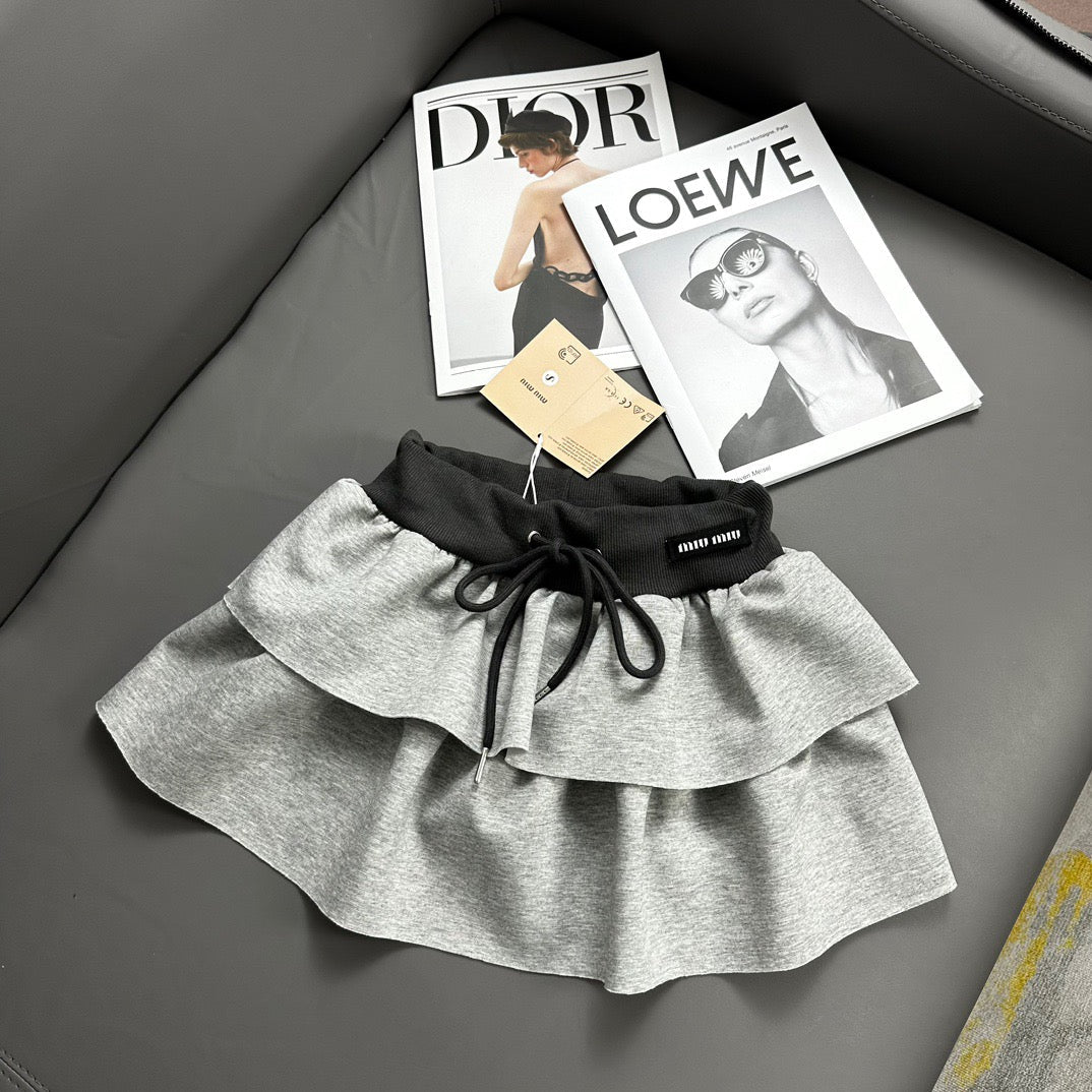 Layered Sporty Flared Skirt