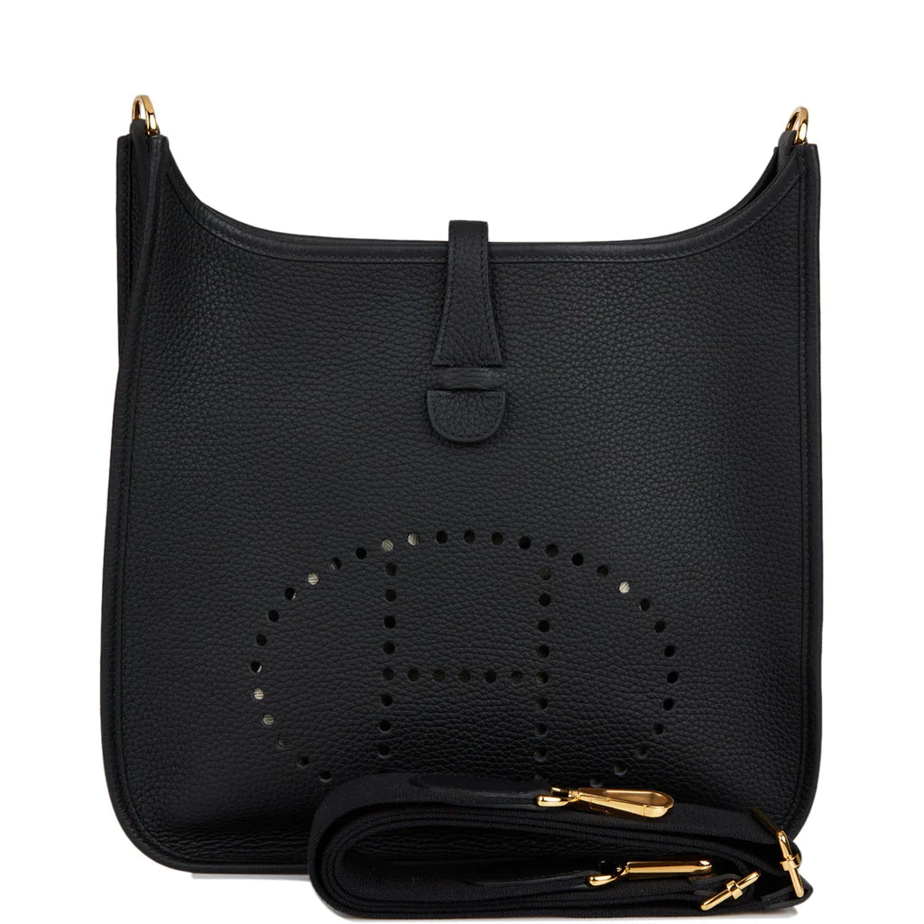 HE&ME Evelyne PM Black Clemence Gold Hardware
