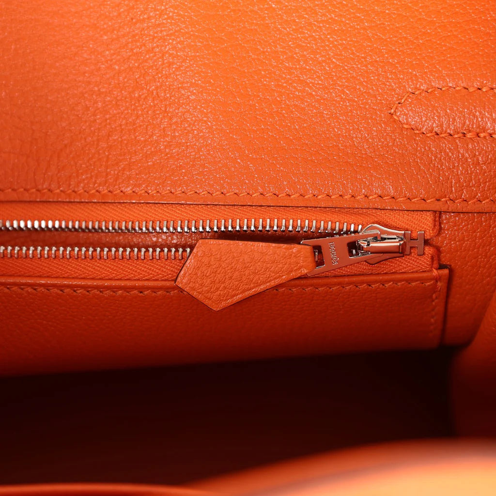 HE&ME Birkin 25 Orange Togo Palladium Hardware