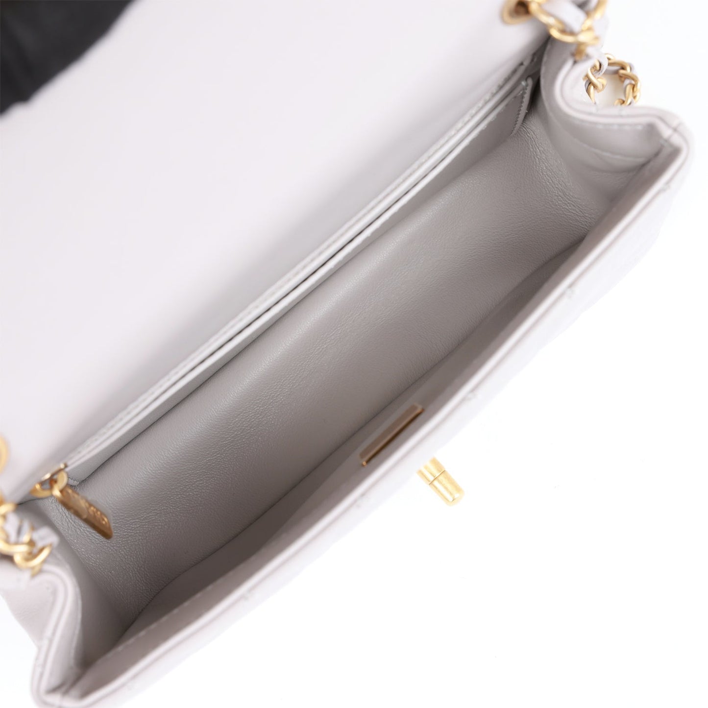 Mini Flap Bag Light Grey Hardware