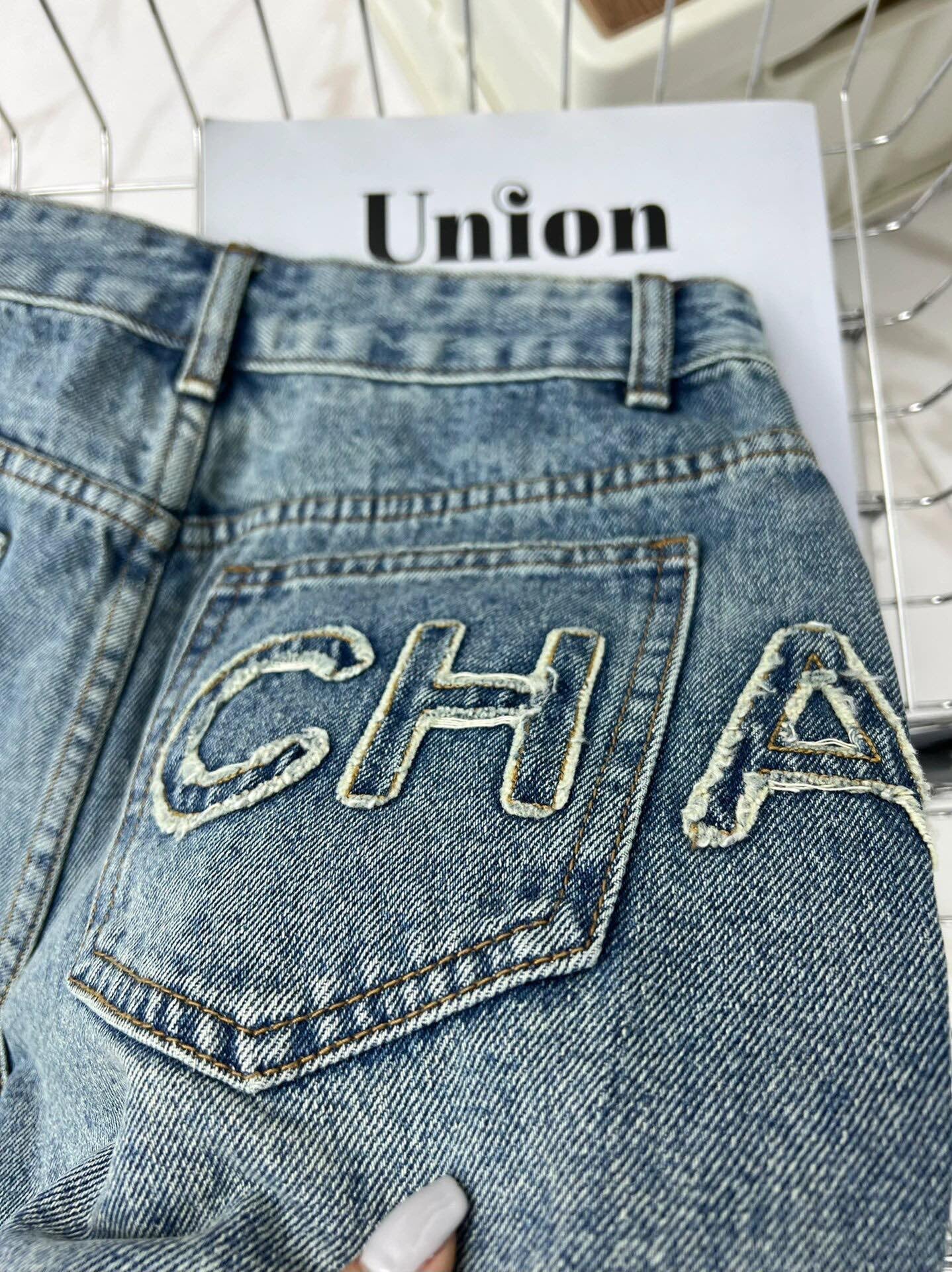 Fashionable Printed Denim Shorts