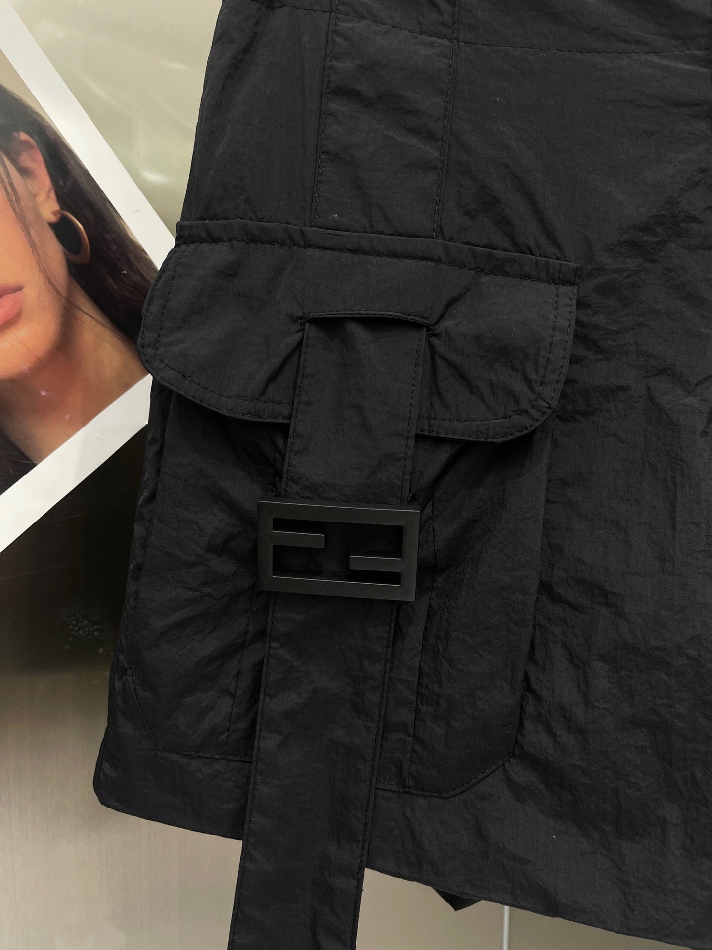 Black Utility Shorts