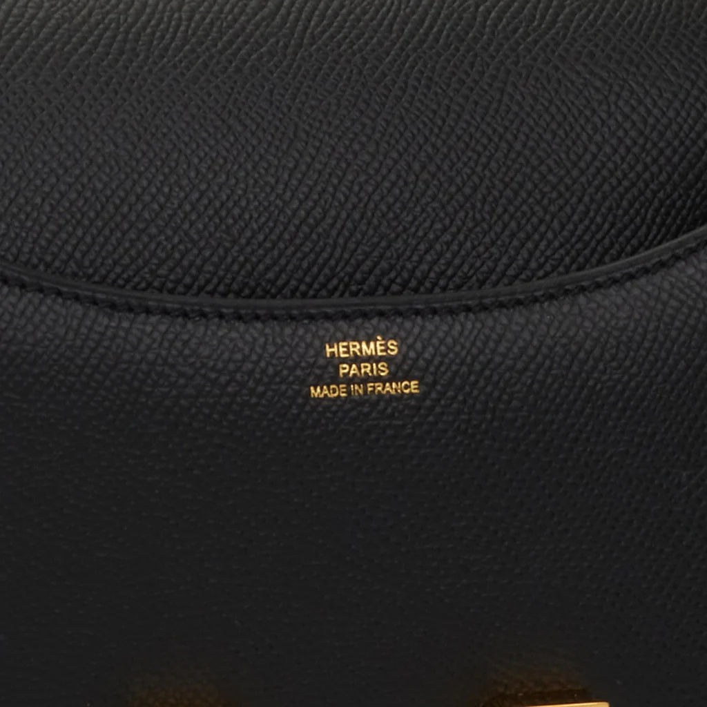 HE&ME Constance Bag 18 Black Epsom Gold Hardware