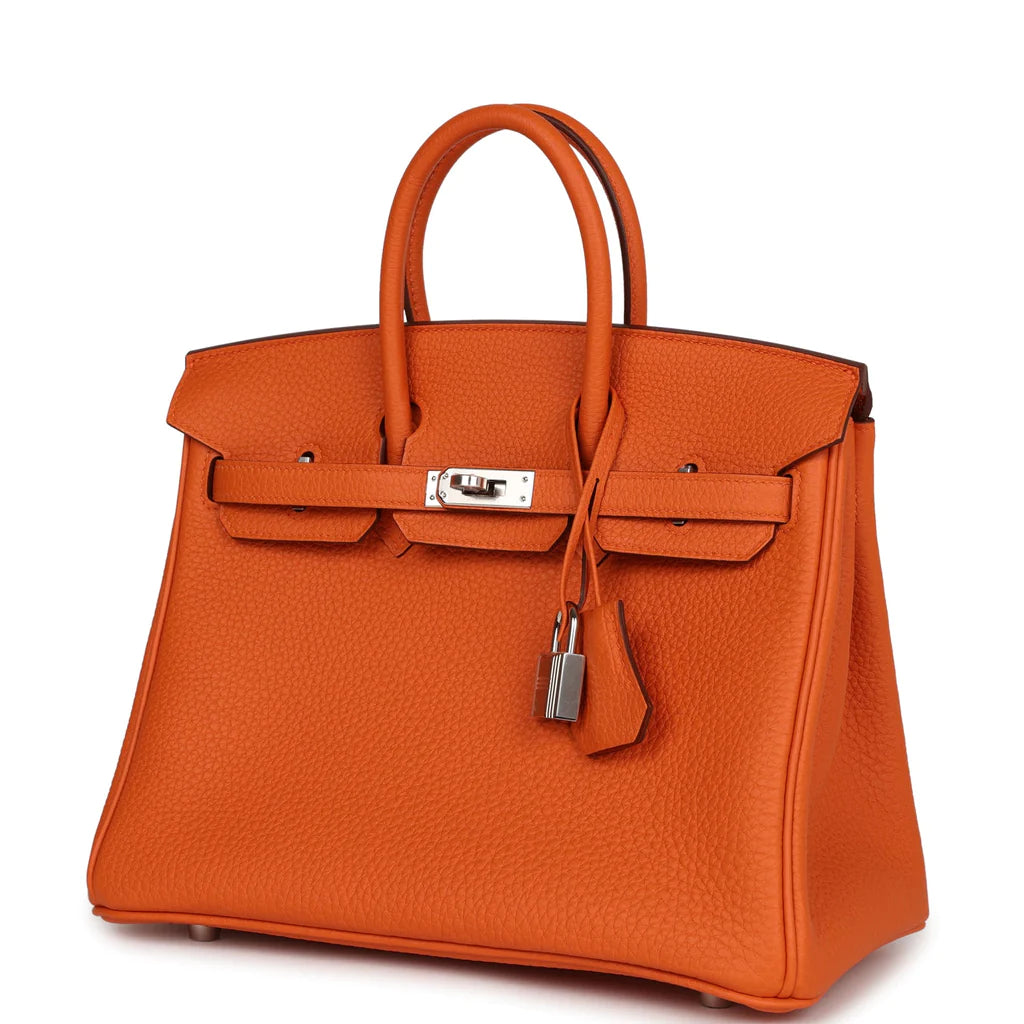 HE&ME Birkin 25 Orange Togo Palladium Hardware