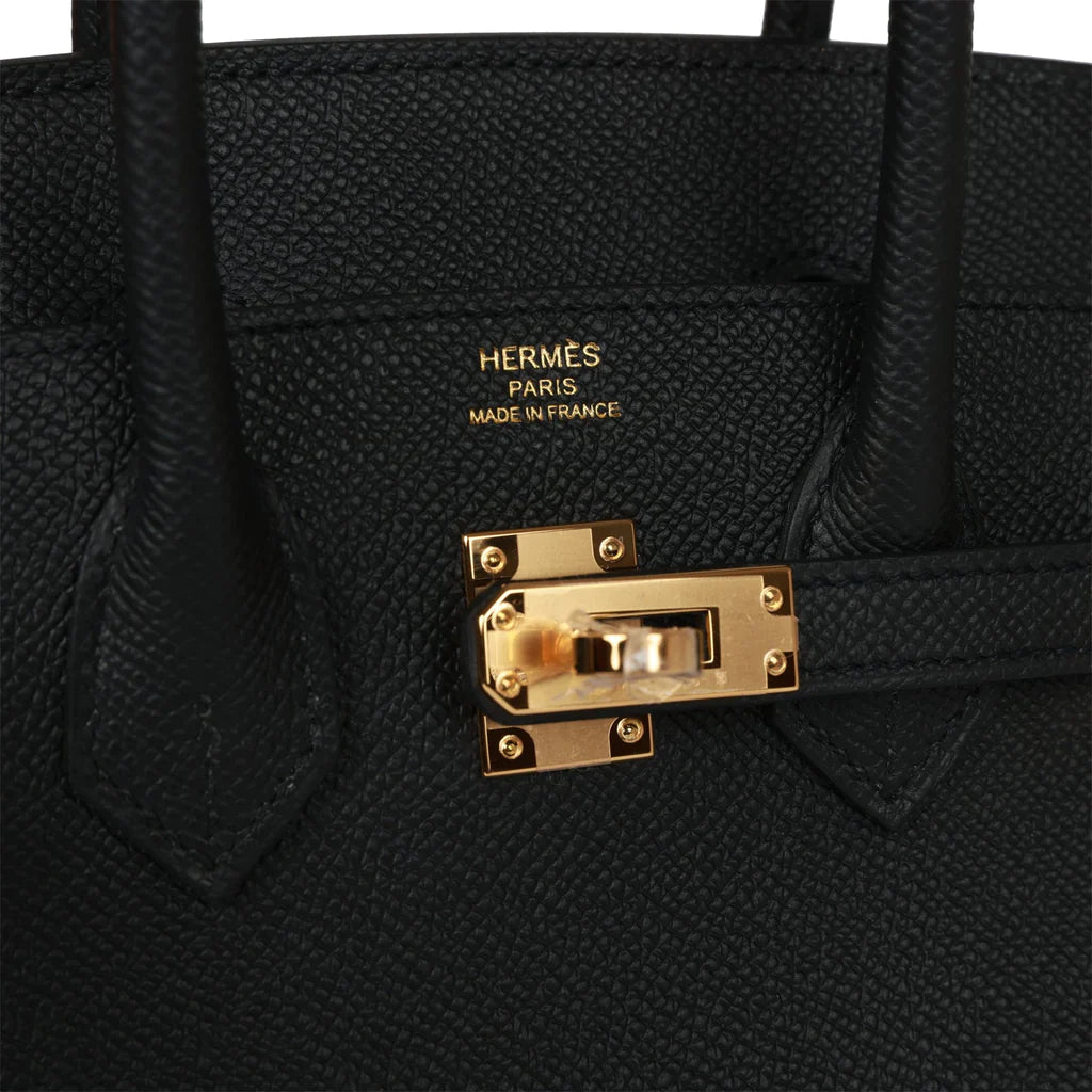 HE&ME Birkin Sellier 25 Black Epsom Gold Hardware
