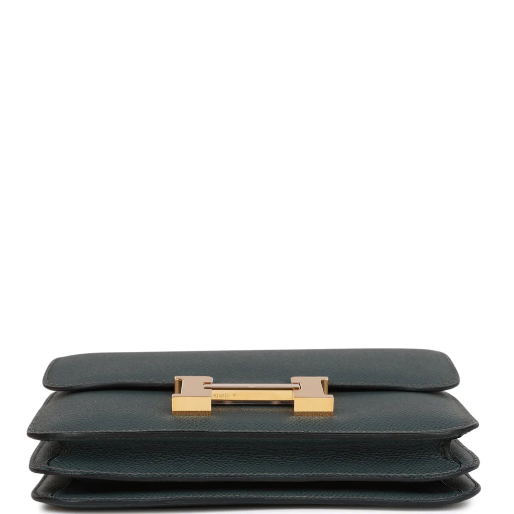 HE&ME Constance 18 Bleu Orage Epsom Gold Hardware