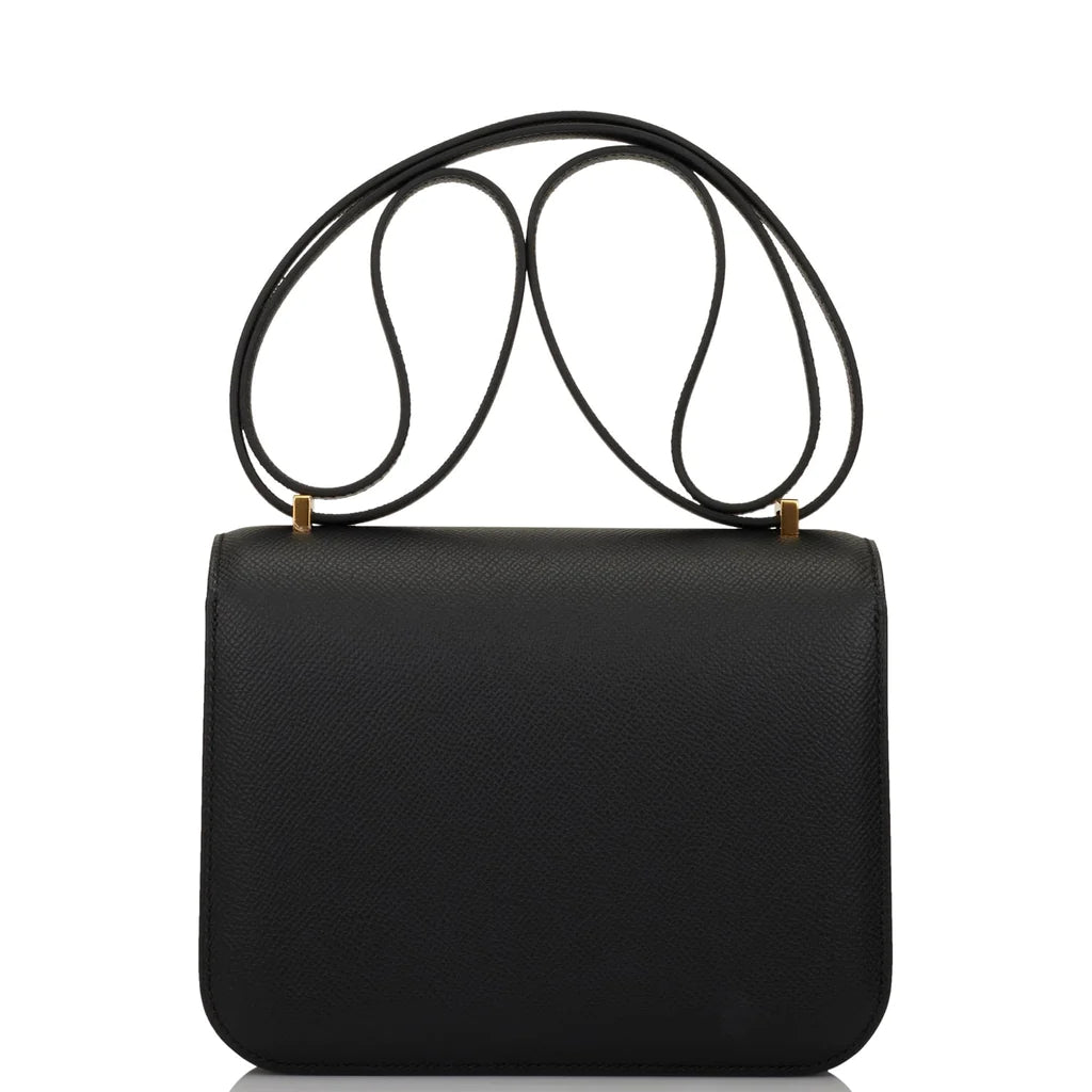 HE&ME Constance Bag 18 Black Epsom Gold Hardware