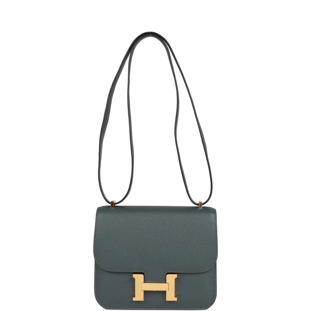 HE&ME Constance 18 Bleu Orage Epsom Gold Hardware