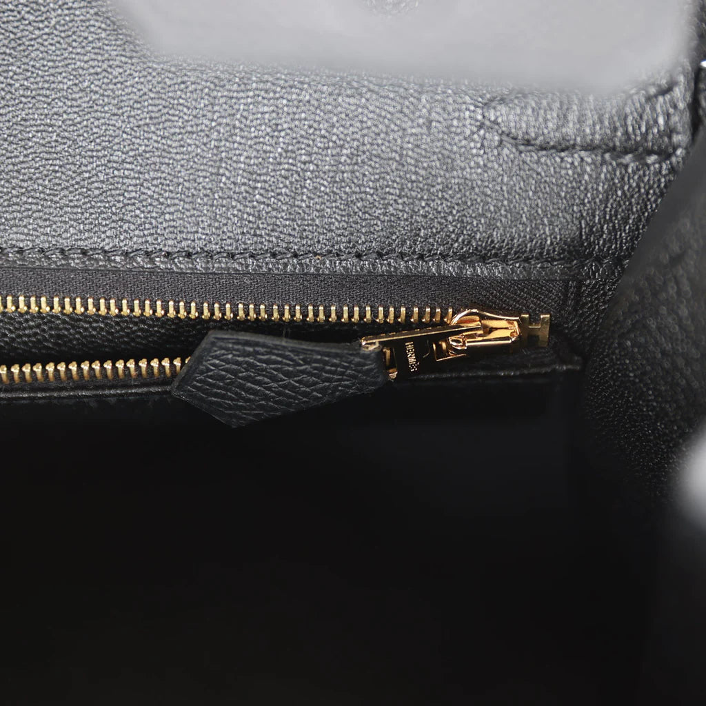 HE&ME Birkin Sellier 25 Black Epsom Gold Hardware