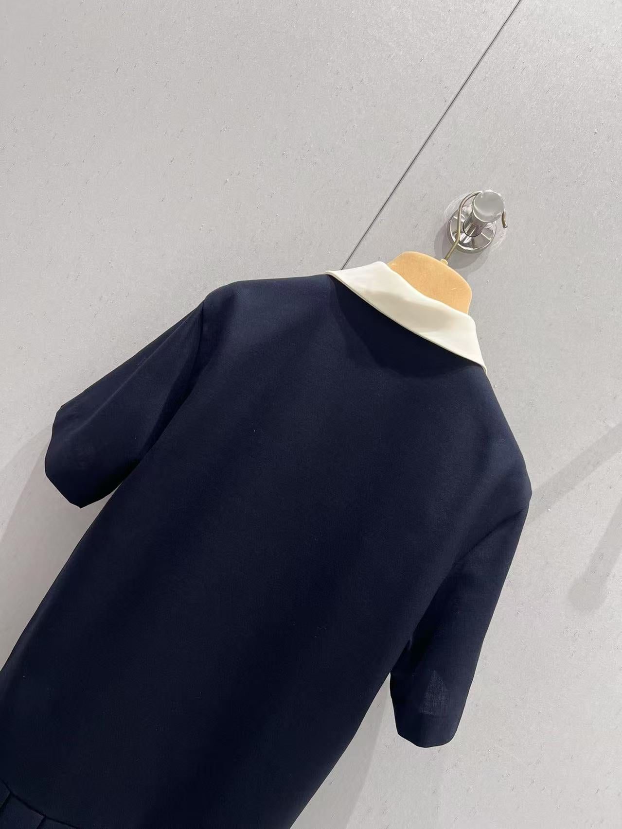 White small collar college dress