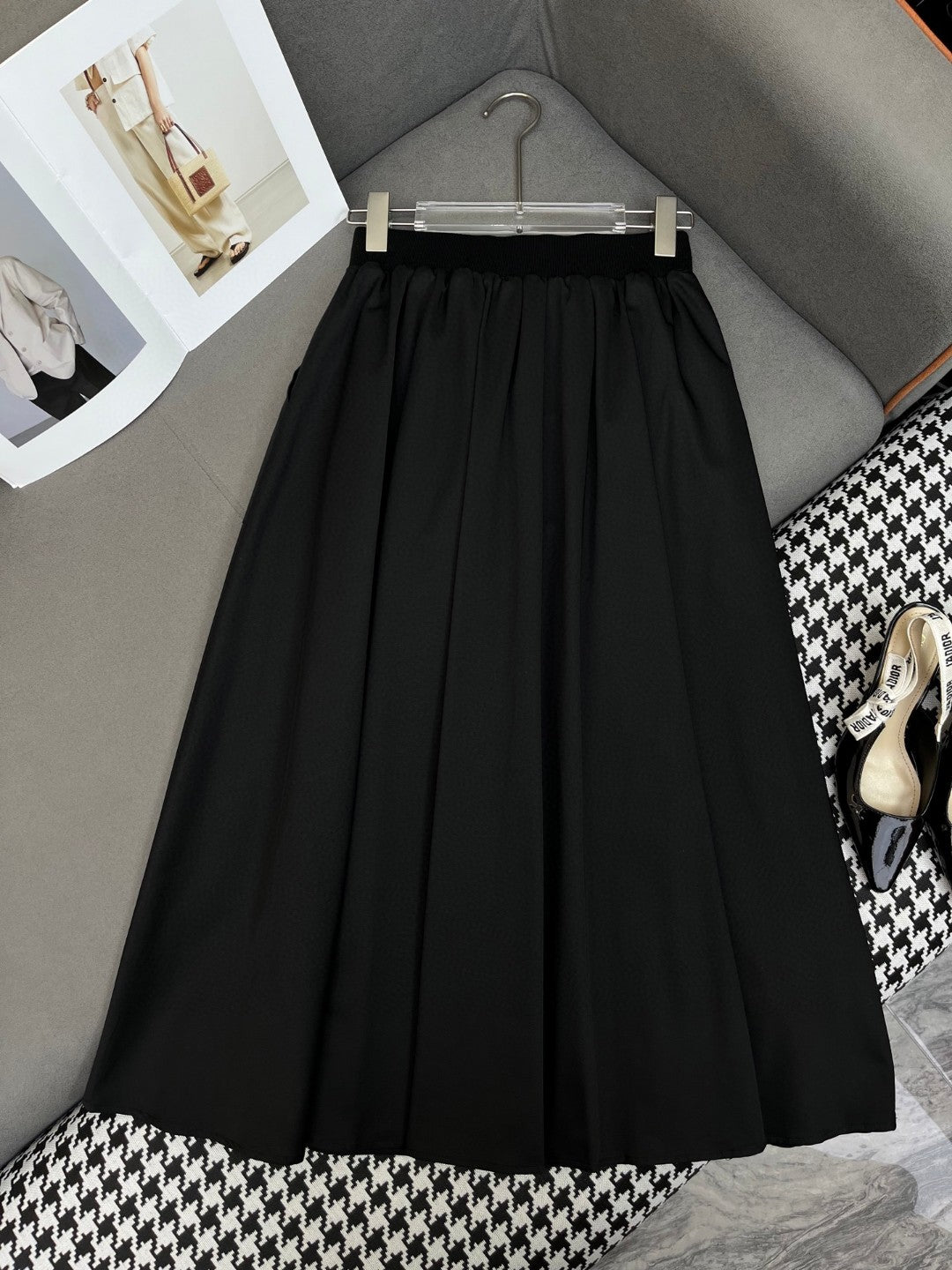 25ss New Half Skirt logo embroidered leather decoration casual skirt