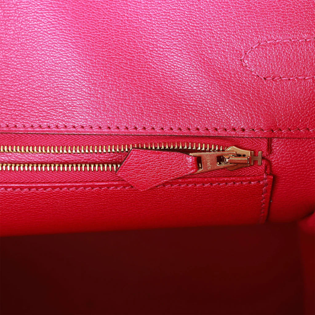 HE&ME Birkin 35 Rose Scheherazade Shiny Niloticus Crocodile Gold Hardware