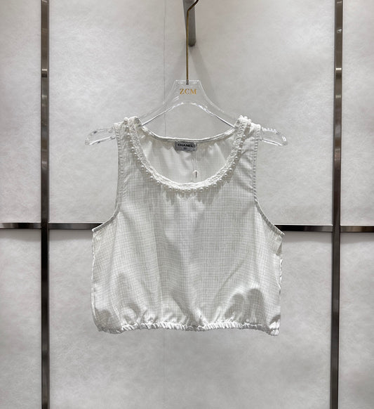 Round Neck Pearl Vest Camisole