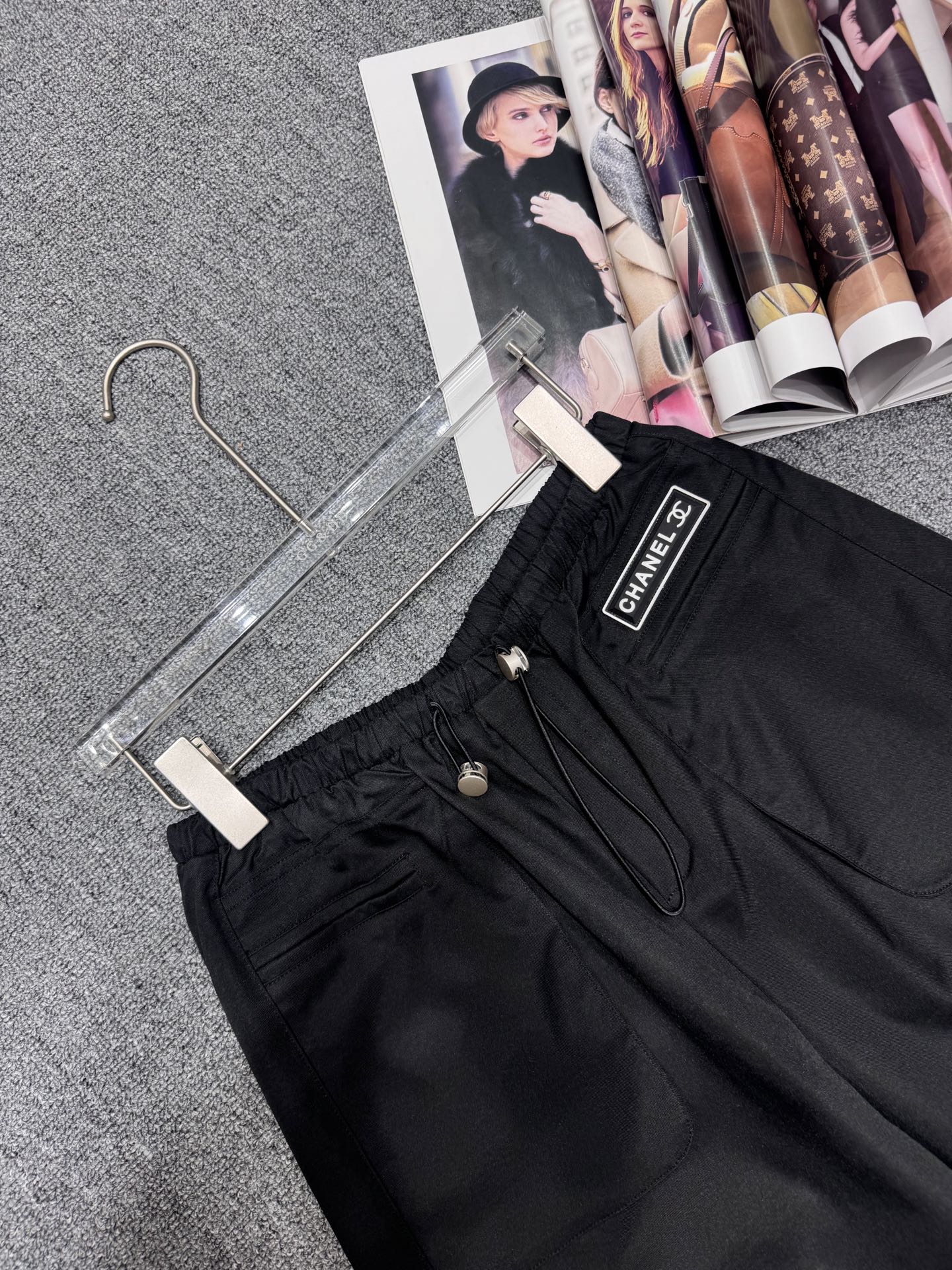 Double Pocket Black Cargo Pants