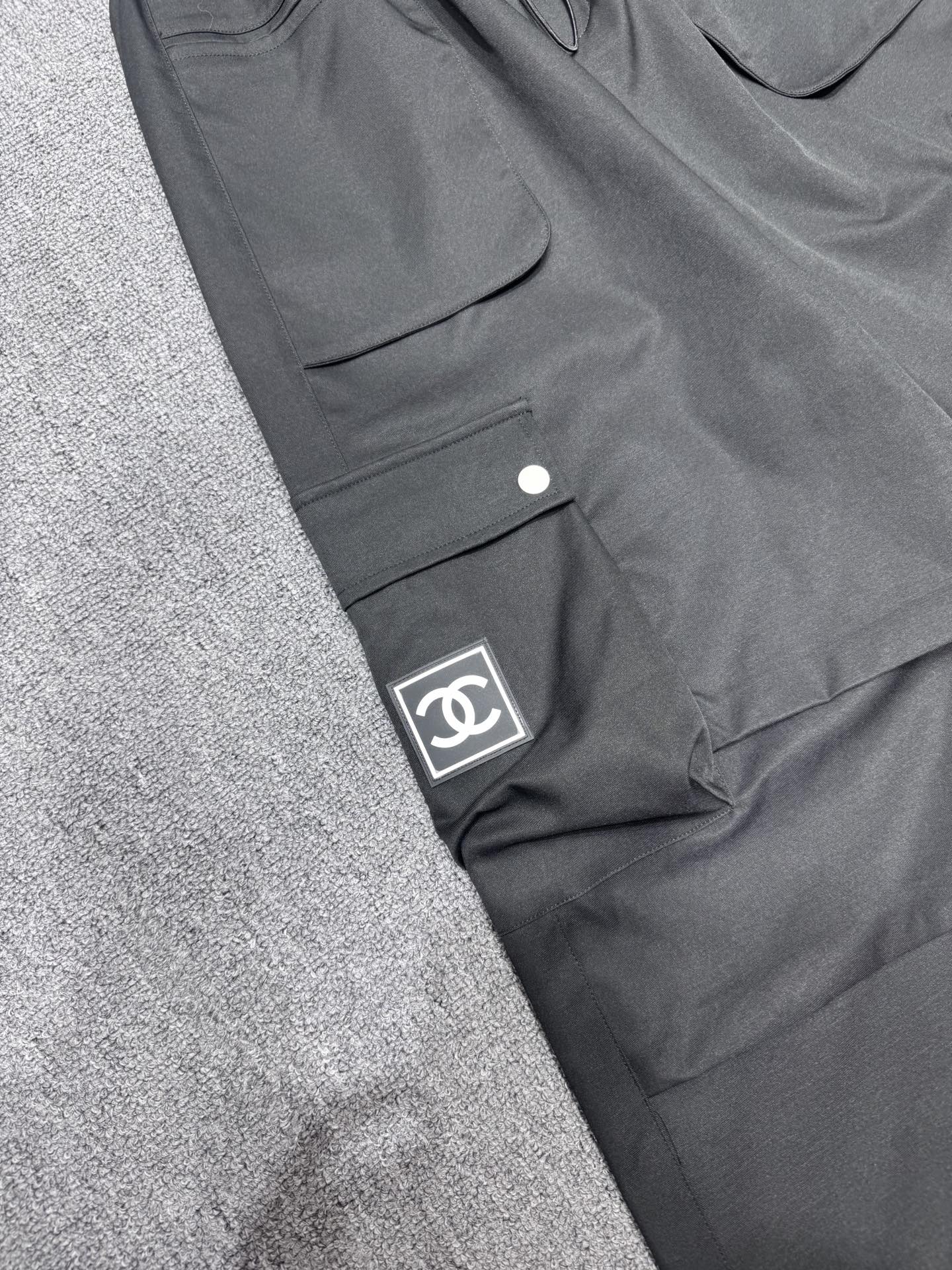 Double Pocket Black Cargo Pants