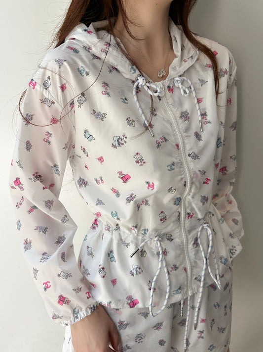 Logo all-over floral print sun protection suit set