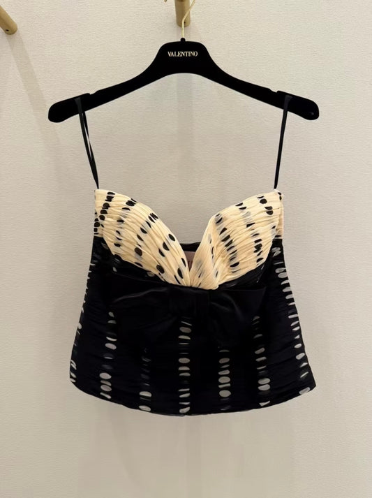 New retro color matching polka-dot sling