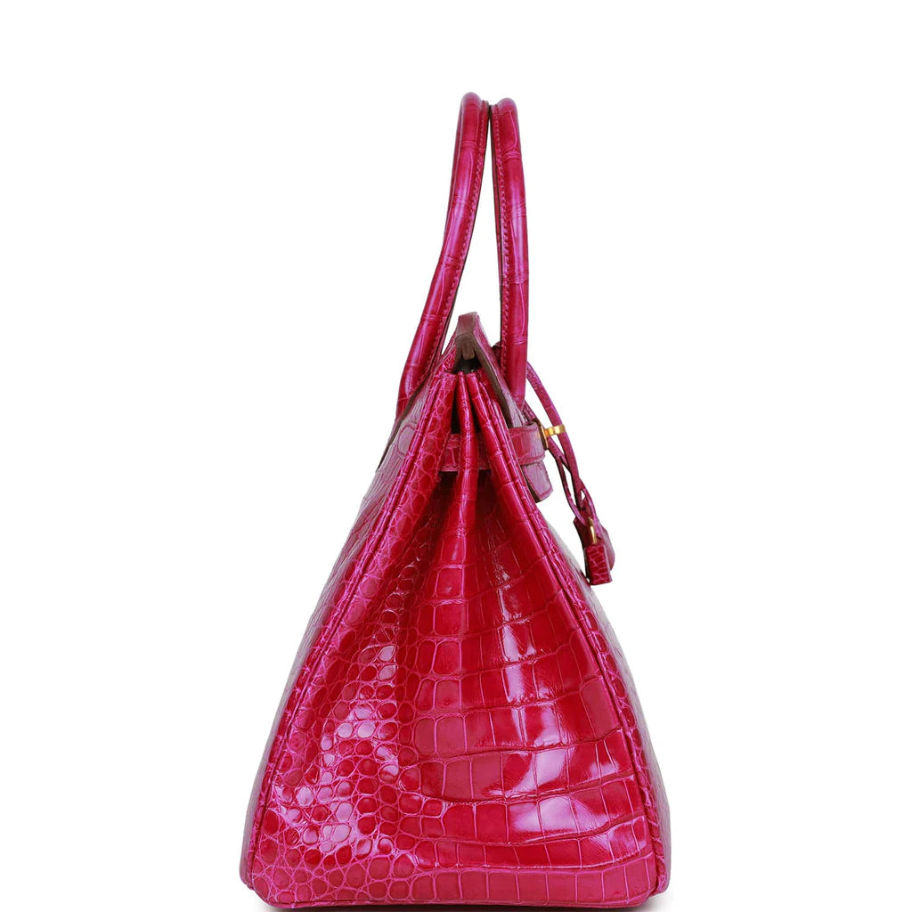 HE&ME Birkin 35 Rose Scheherazade Shiny Niloticus Crocodile Gold Hardware