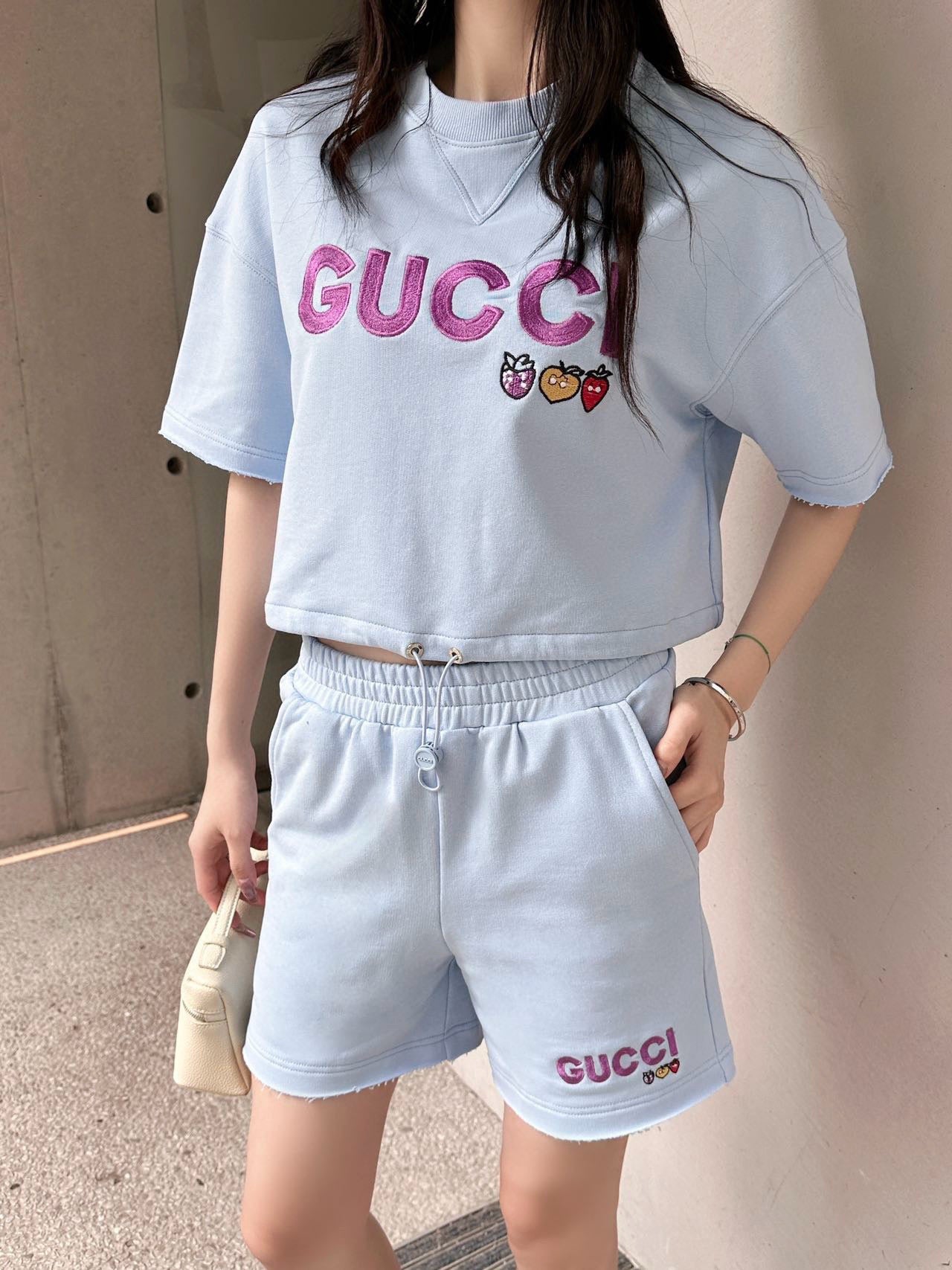 Stylish Sporty Drawstring Short-Sleeve Shorts Suit