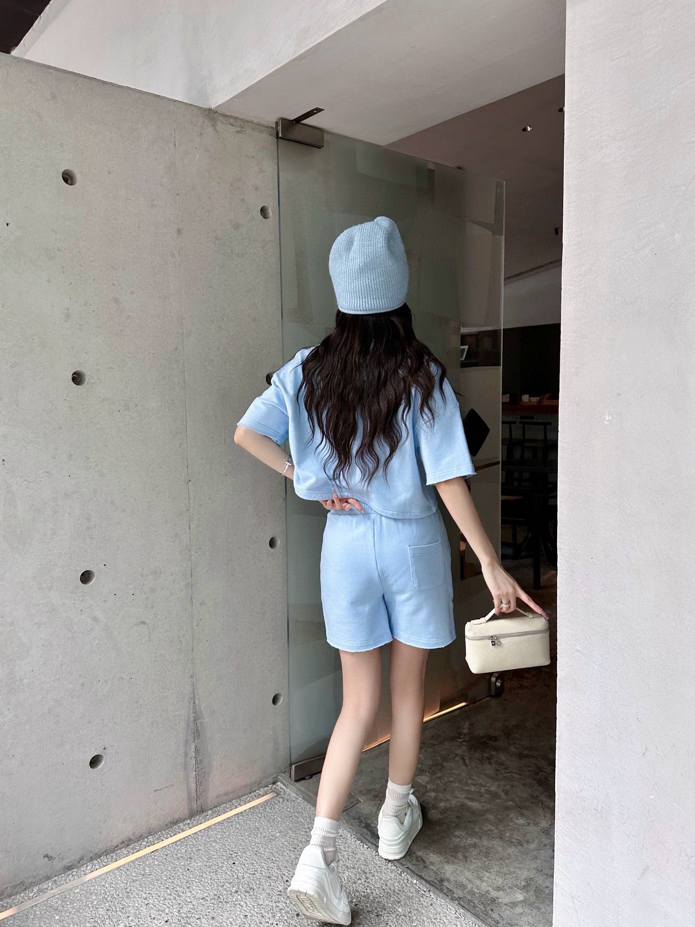 Stylish Sporty Drawstring Short-Sleeve Shorts Suit